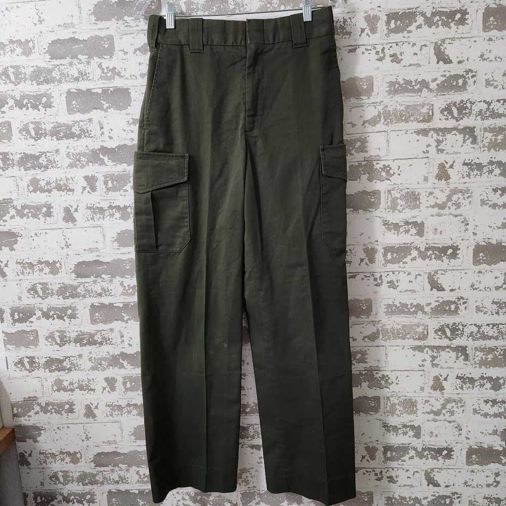 FLYING CROSS Men's 31-REG Green HEMMED Cargo Pockets Uniform Pants